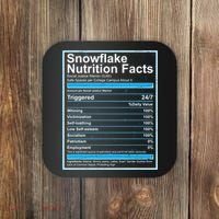 Snowflake Nutrition Facts Coaster thumb 0