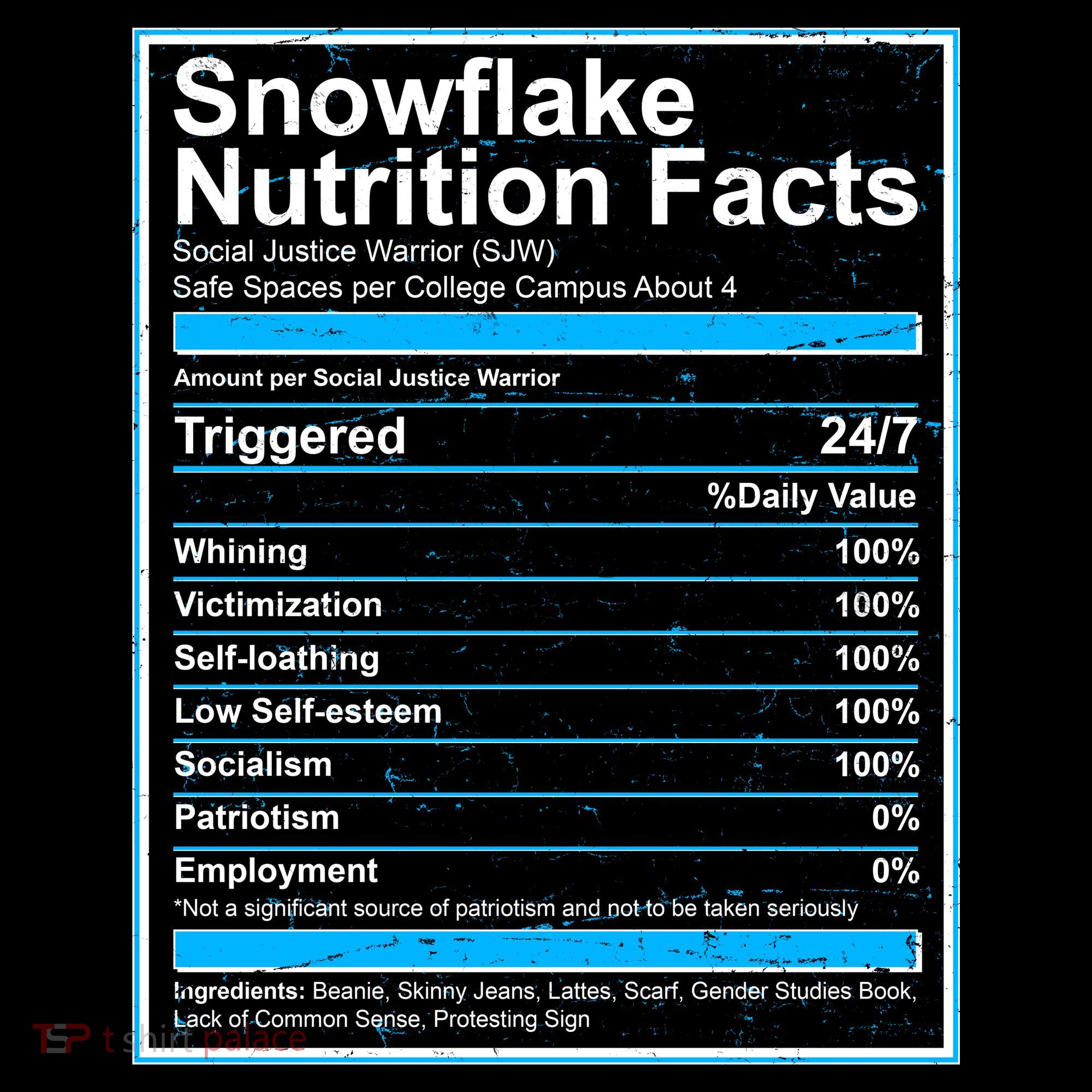Snowflake Nutrition Facts Tank Top