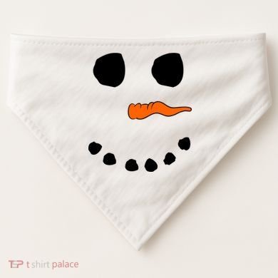 Snowman Big Face USA-Made Doggie Bandana