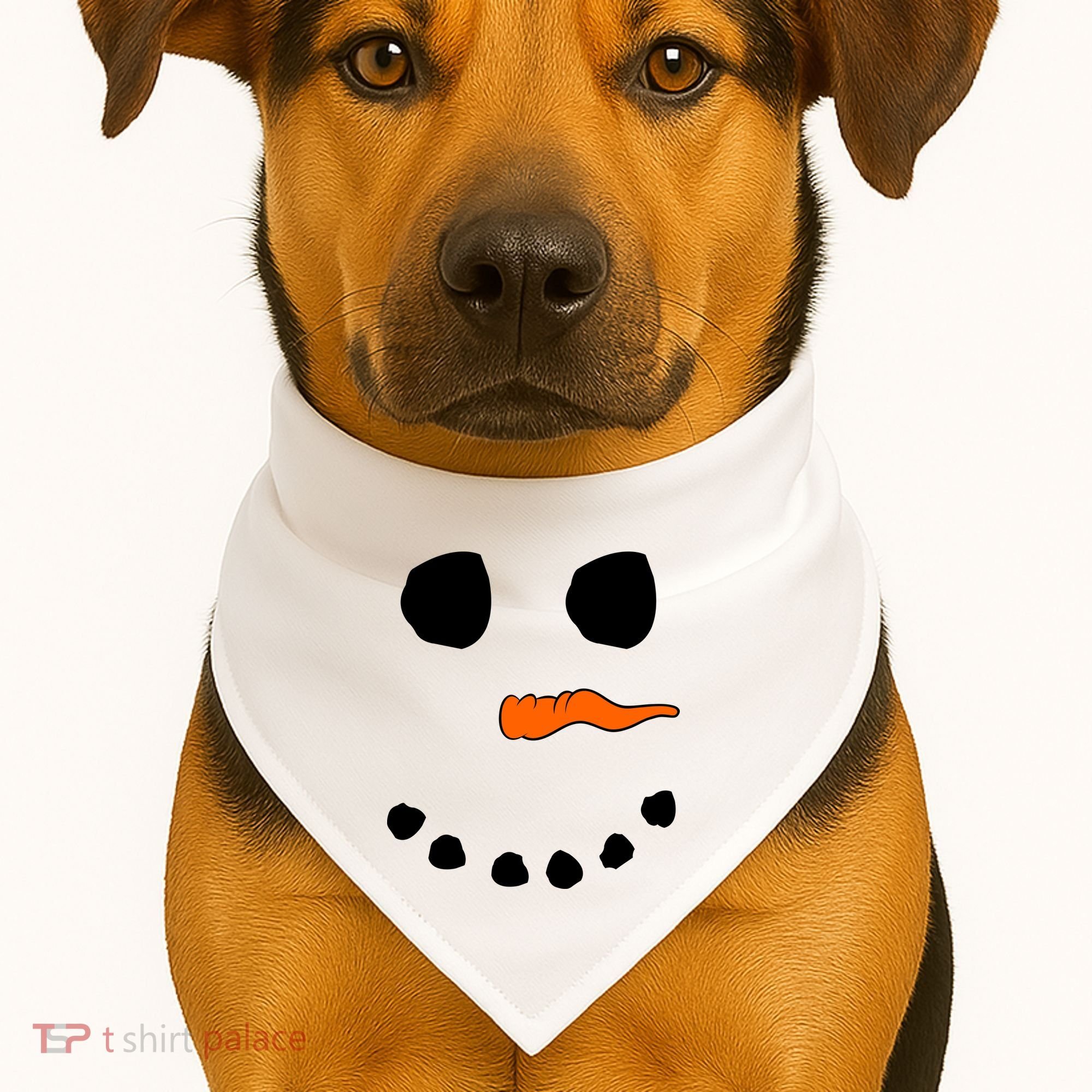 Snowman Big Face USA-Made Doggie Bandana