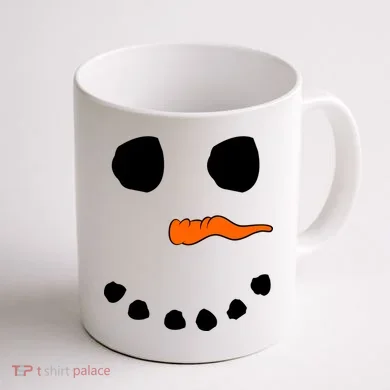 Snowman Big Face Coffee Mug back
