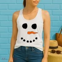 Snowman Big Face Women's Tank Top thumb 2