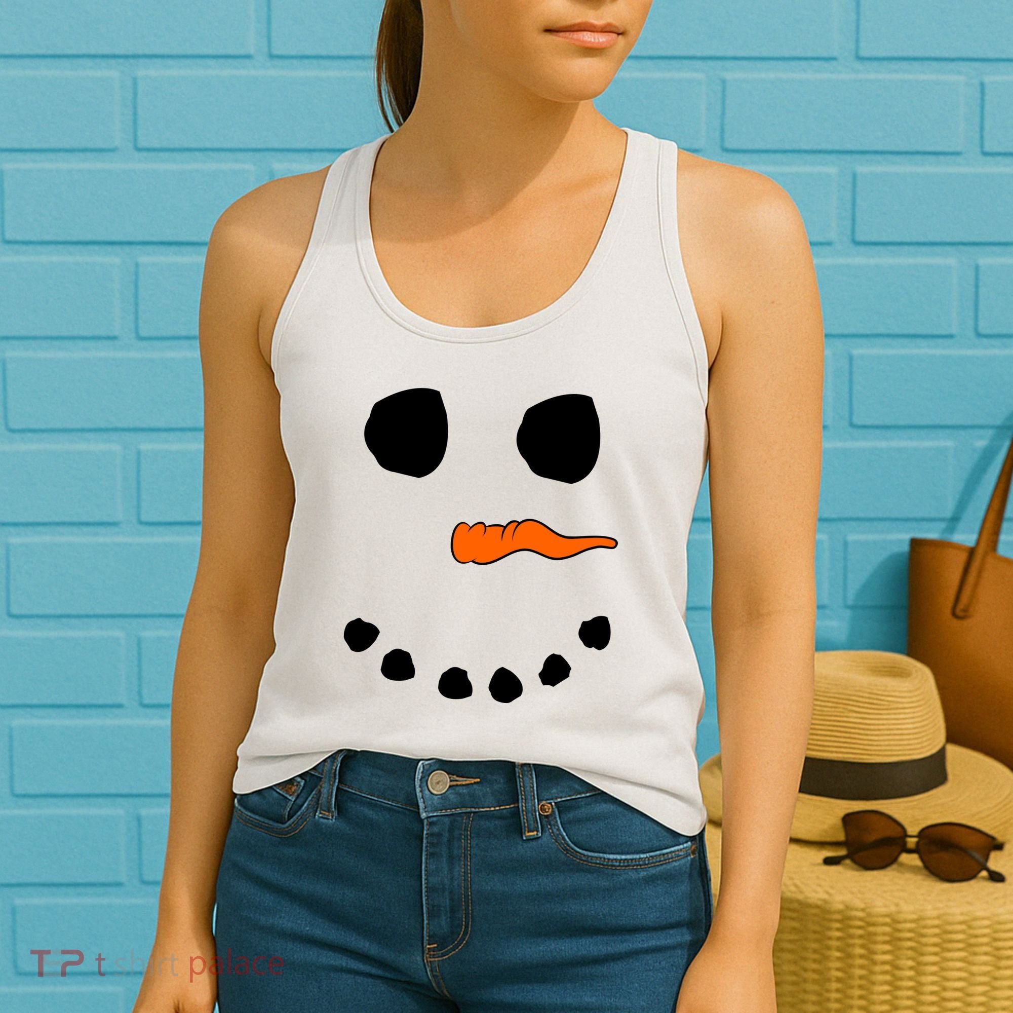 Snowman Big Face Women's Tank Top