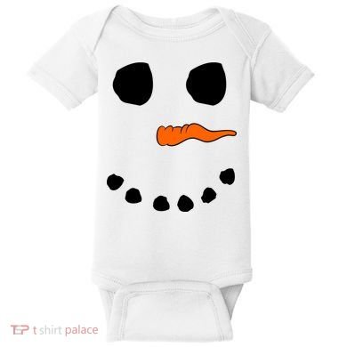 Snowman Big Face Baby Bodysuit