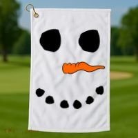 Snowman Big Face Golf Towel thumb 1