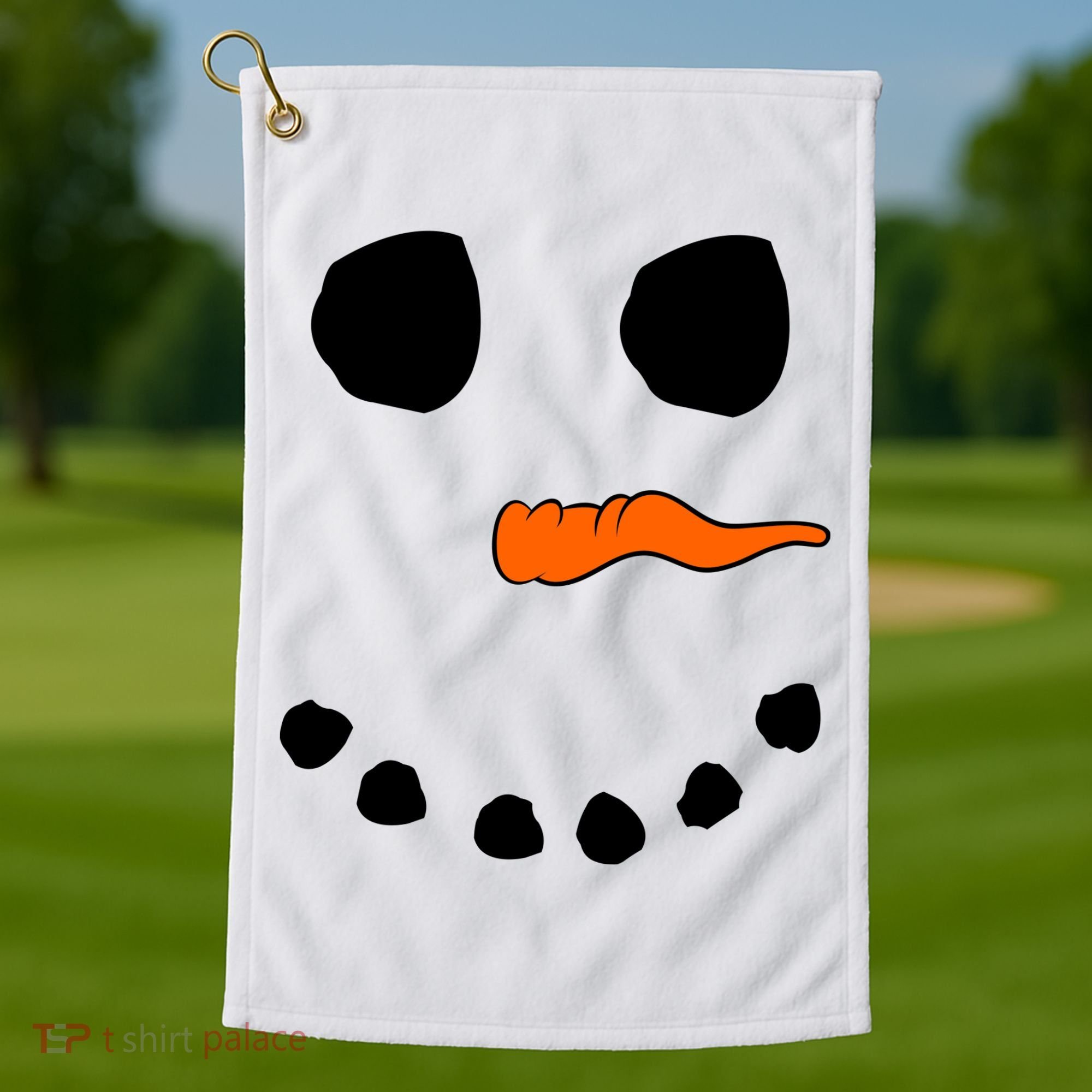 Snowman Big Face Golf Towel