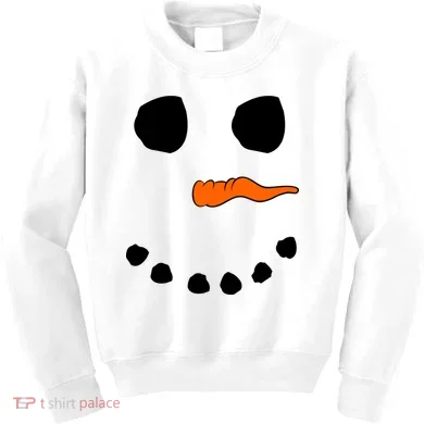 Snowman Big Face Kids Sweatshirt