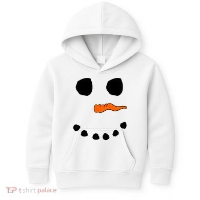 Snowman Big Face Kids Hoodie