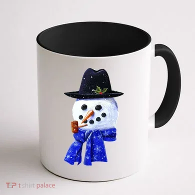 Snowman Smile Coffee Mug back