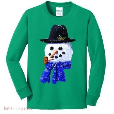 Snowman Smile Kids Long Sleeve Shirt