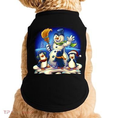 Snowman With Penguins Having Fun Doggie Tank