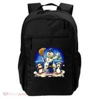 Snowman With Penguins Having Fun Backpack thumb 0