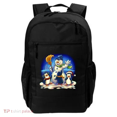 Snowman With Penguins Having Fun Backpack