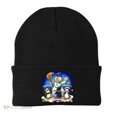 Snowman With Penguins Having Fun Beanie
