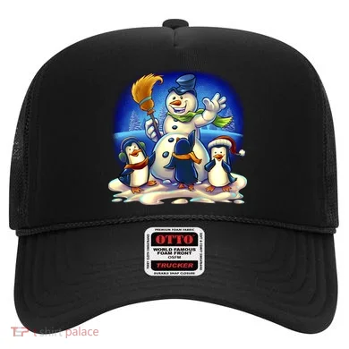 Snowman With Penguins Having Fun Hat