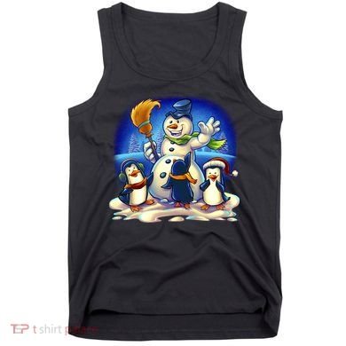 Snowman With Penguins Having Fun Tank Top