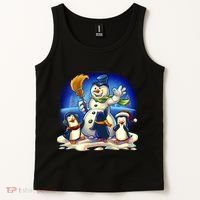 Snowman With Penguins Having Fun Tank Top thumb 2