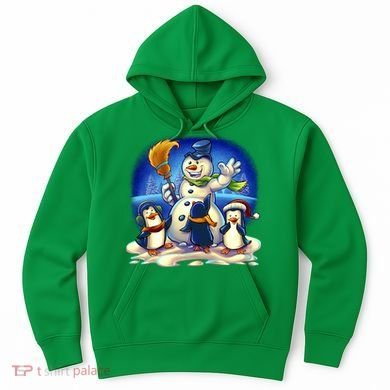 Snowman With Penguins Having Fun Hoodie