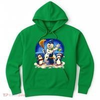 Snowman With Penguins Having Fun Hoodie thumb 0