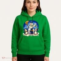 Snowman With Penguins Having Fun Hoodie thumb 5