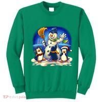 Snowman With Penguins Having Fun Sweatshirt thumb 0