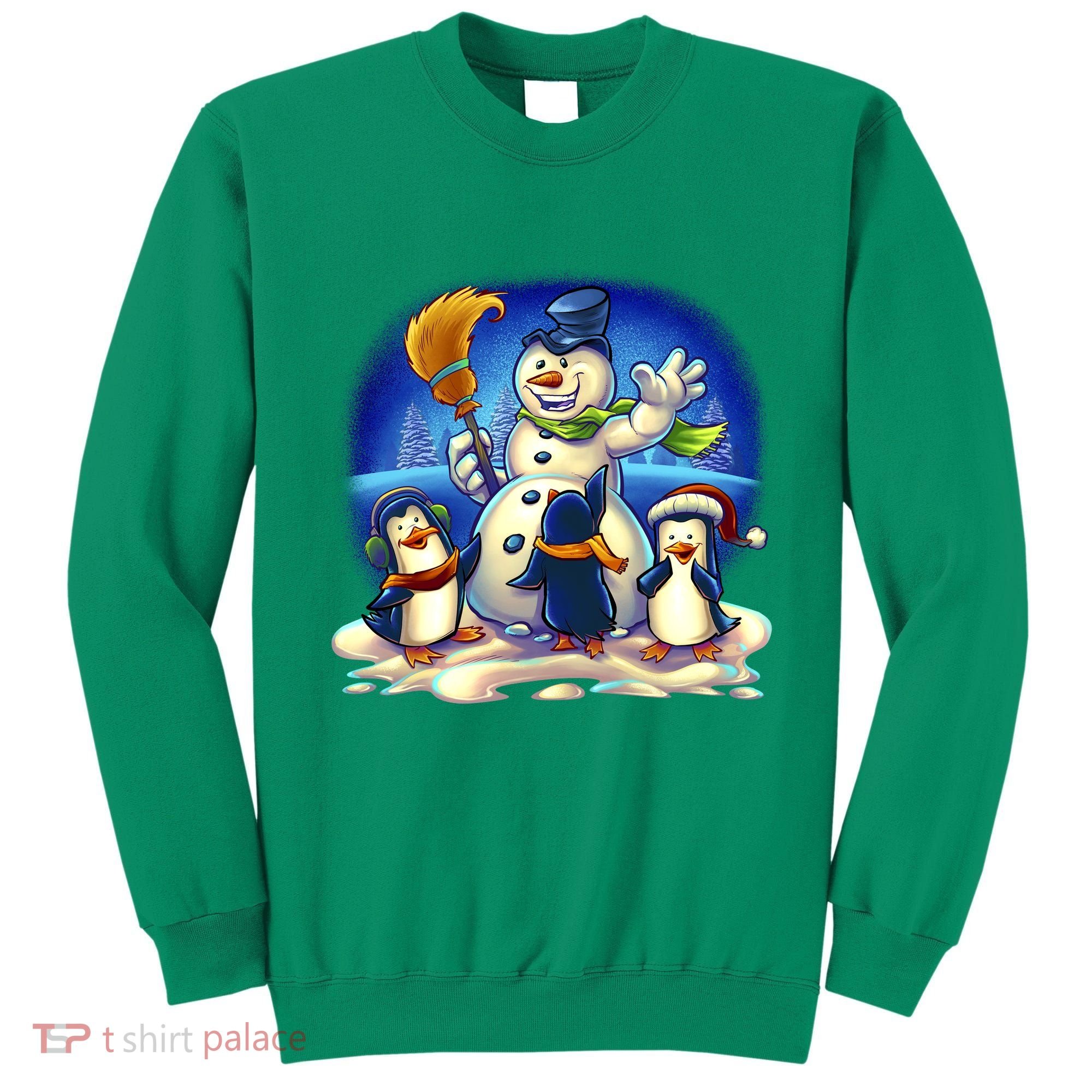 Snowman With Penguins Having Fun Sweatshirt