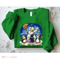 Snowman With Penguins Having Fun Sweatshirt thumb 2