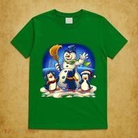 Snowman With Penguins Having Fun T-Shirt thumb 5
