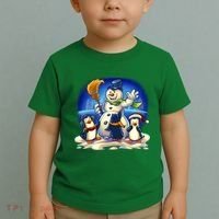 Snowman With Penguins Having Fun Toddler T-Shirt thumb 2