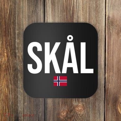 Skal Norwegian Phrase Saying Gift Cheers In Norway Coaster