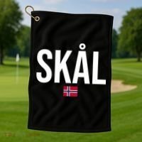 Skal Norwegian Phrase Saying Gift Cheers In Norway Golf Towel thumb 1