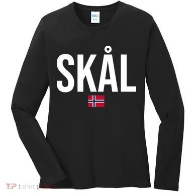 Skal Norwegian Phrase Saying Gift Cheers In Norway Women's Long Sleeve Shirt