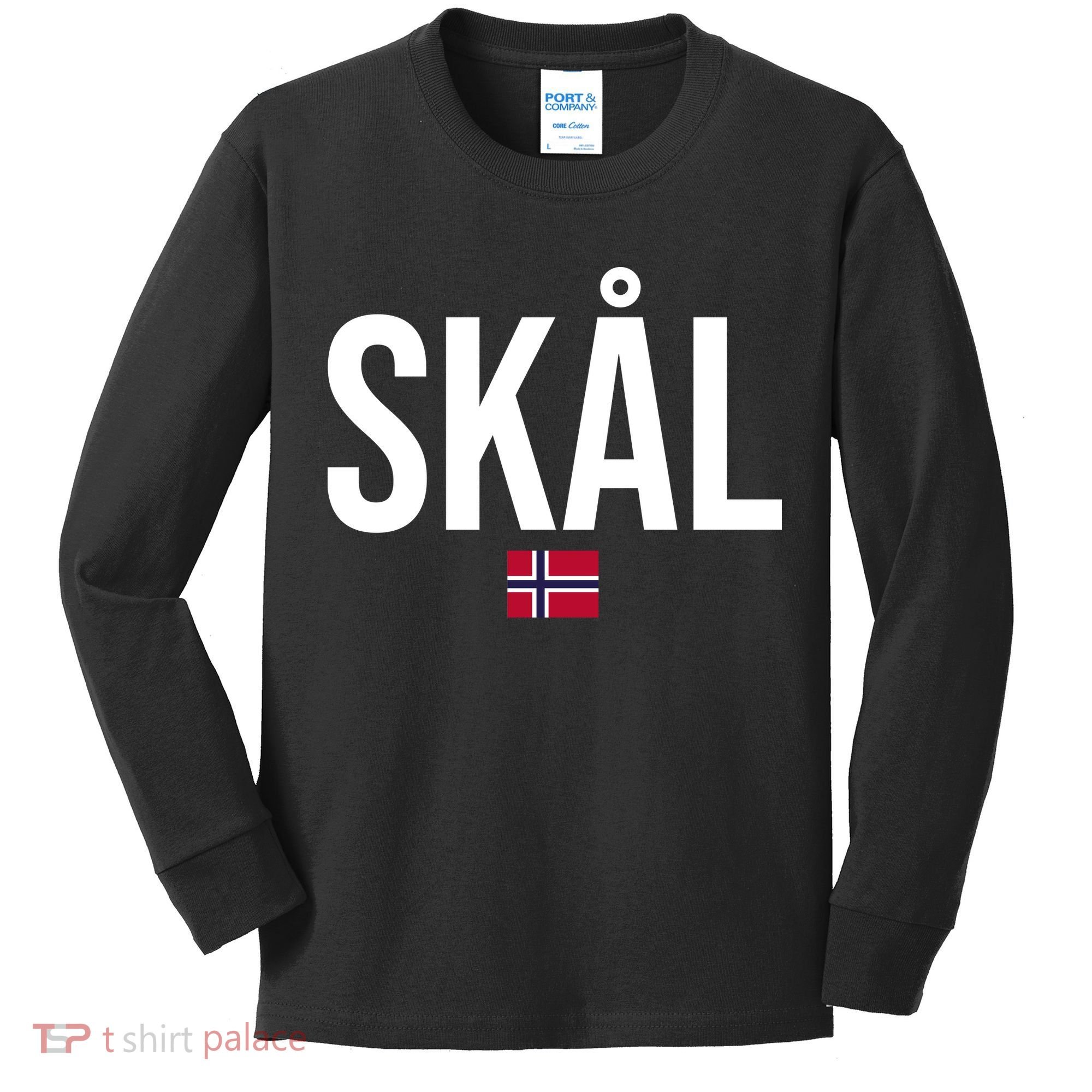 Skal Norwegian Phrase Saying Gift Cheers In Norway Kids Long Sleeve Shirt