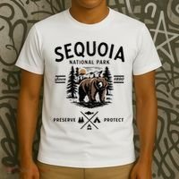 Sequoia National Park Grizzly Bear Camping California 1890 T-Shirt thumb 3