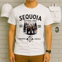 Sequoia National Park Grizzly Bear Camping California 1890 T-Shirt thumb 6