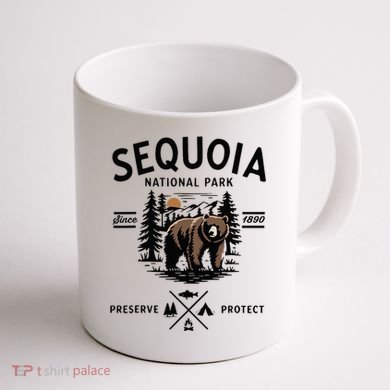 Sequoia National Park Grizzly Bear Camping California 1890 Coffee Mug back