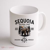 Sequoia National Park Grizzly Bear Camping California 1890 Coffee Mug thumb 1