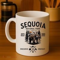 Sequoia National Park Grizzly Bear Camping California 1890 Coffee Mug thumb 4