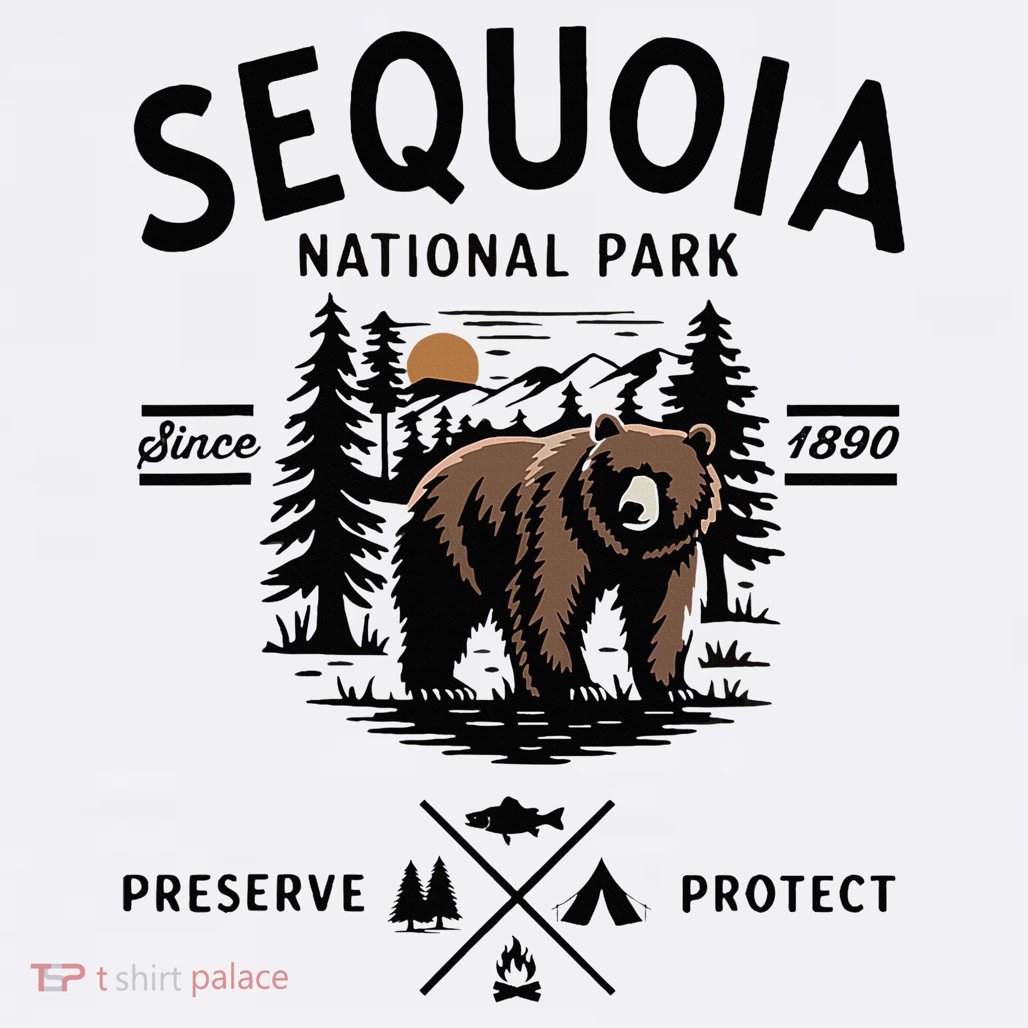 Sequoia National Park Grizzly Bear Camping California 1890 Hat