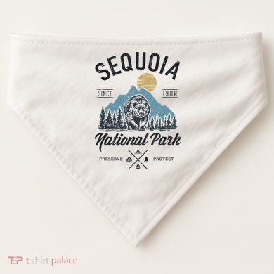 Sequoia National Park Novelty Hiking Camping USA-Made Doggie Bandana