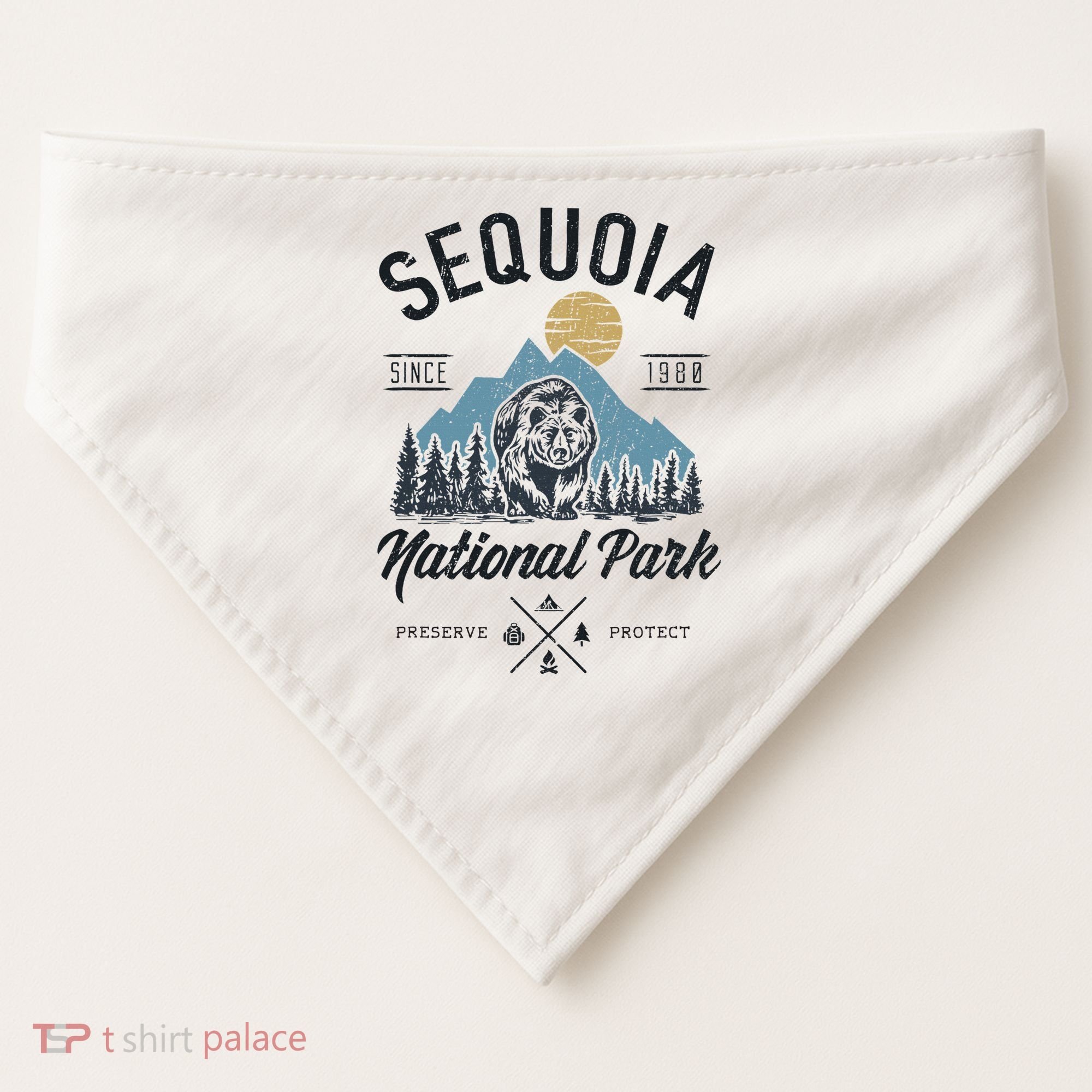 Sequoia National Park Novelty Hiking Camping USA-Made Doggie Bandana