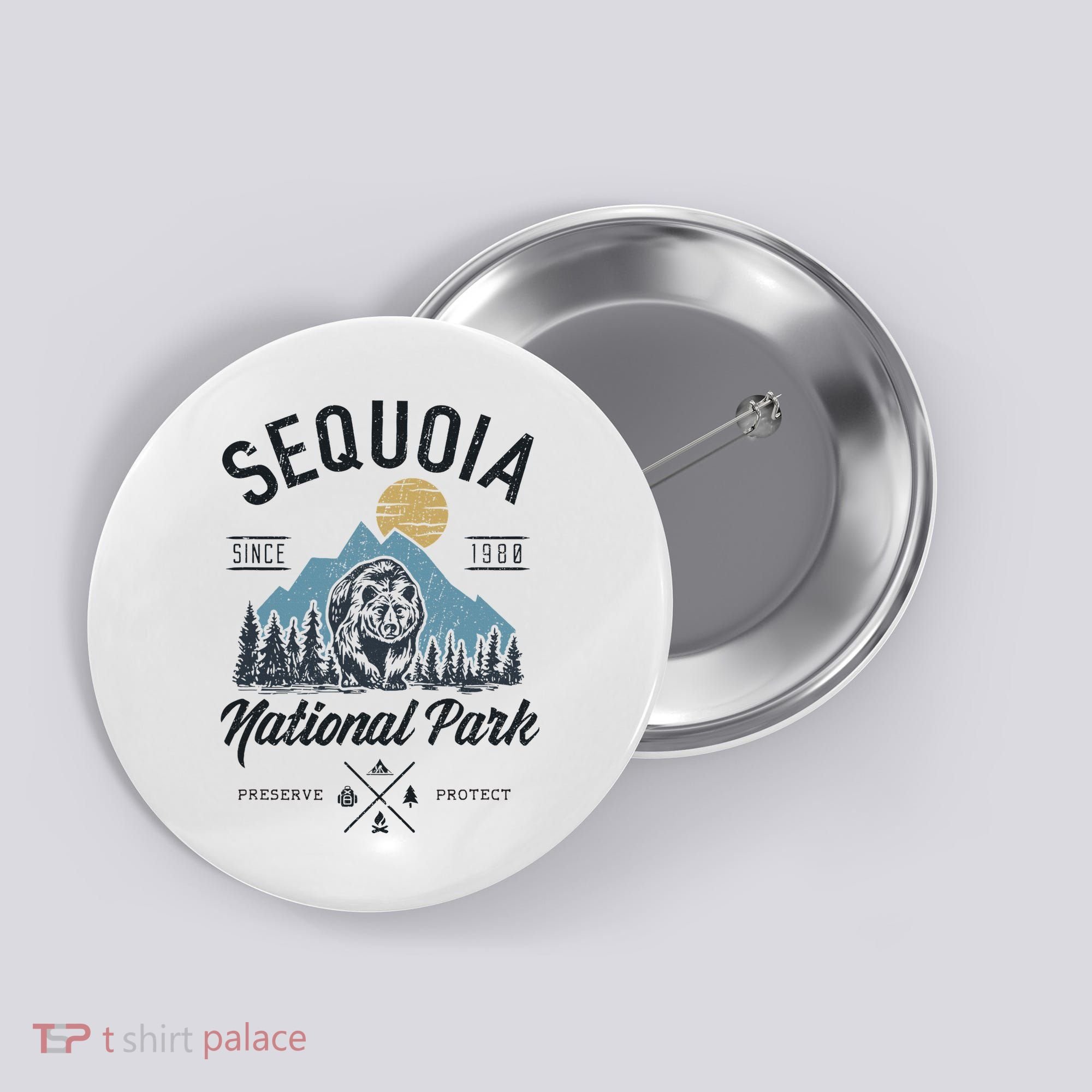 Sequoia National Park Novelty Hiking Camping Button