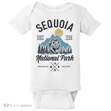 Sequoia National Park Novelty Hiking Camping Baby Bodysuit