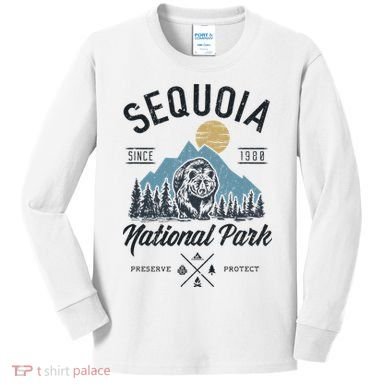 Sequoia National Park Novelty Hiking Camping Kids Long Sleeve Shirt