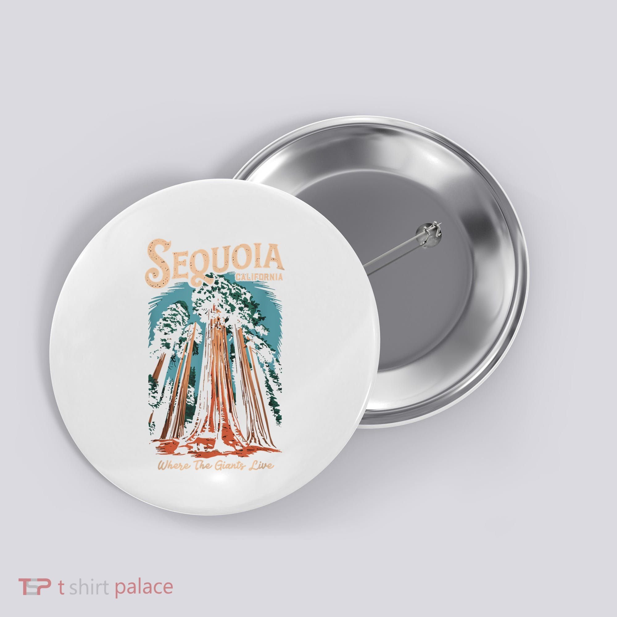 Sequoia National Park California Giant Tree Outdoors Button