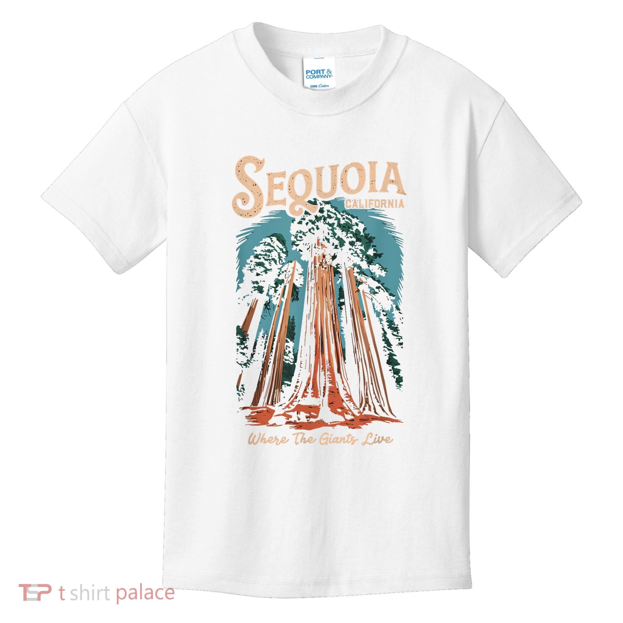 Sequoia National Park California Giant Tree Outdoors Kids T-Shirt