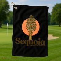 Sequoia National Park General Sher Tree Graphic Cool Gift Golf Towel thumb 1