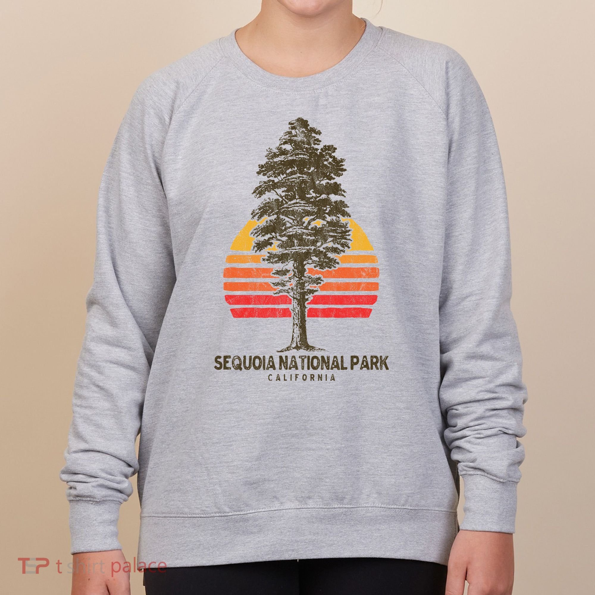 Sequoia National Park Retro Tree Minimalist Graphic Women's Sweatshirt
