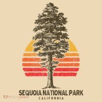 Sequoia National Park Retro Tree Minimalist Graphic Tote Bag thumb 4