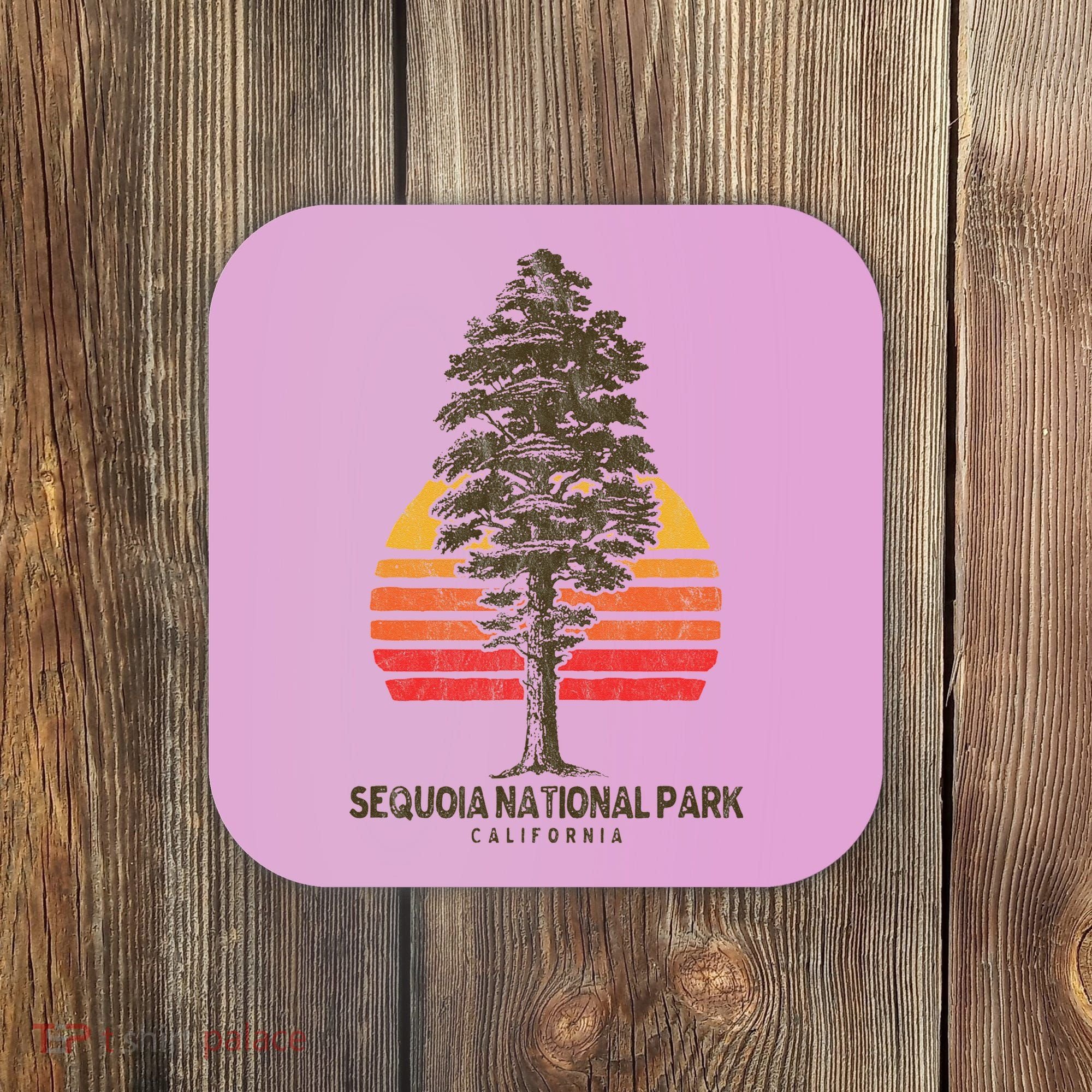 Sequoia National Park Retro Tree Minimalist Graphic Coaster